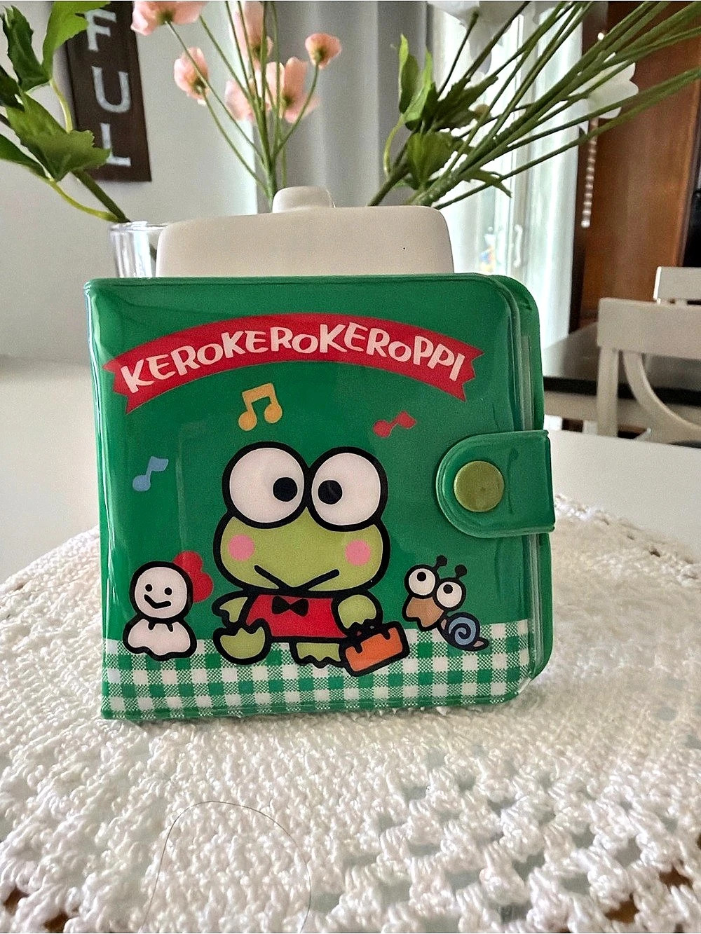 Sanrio Keroppi Green & White Gingham Character Bag